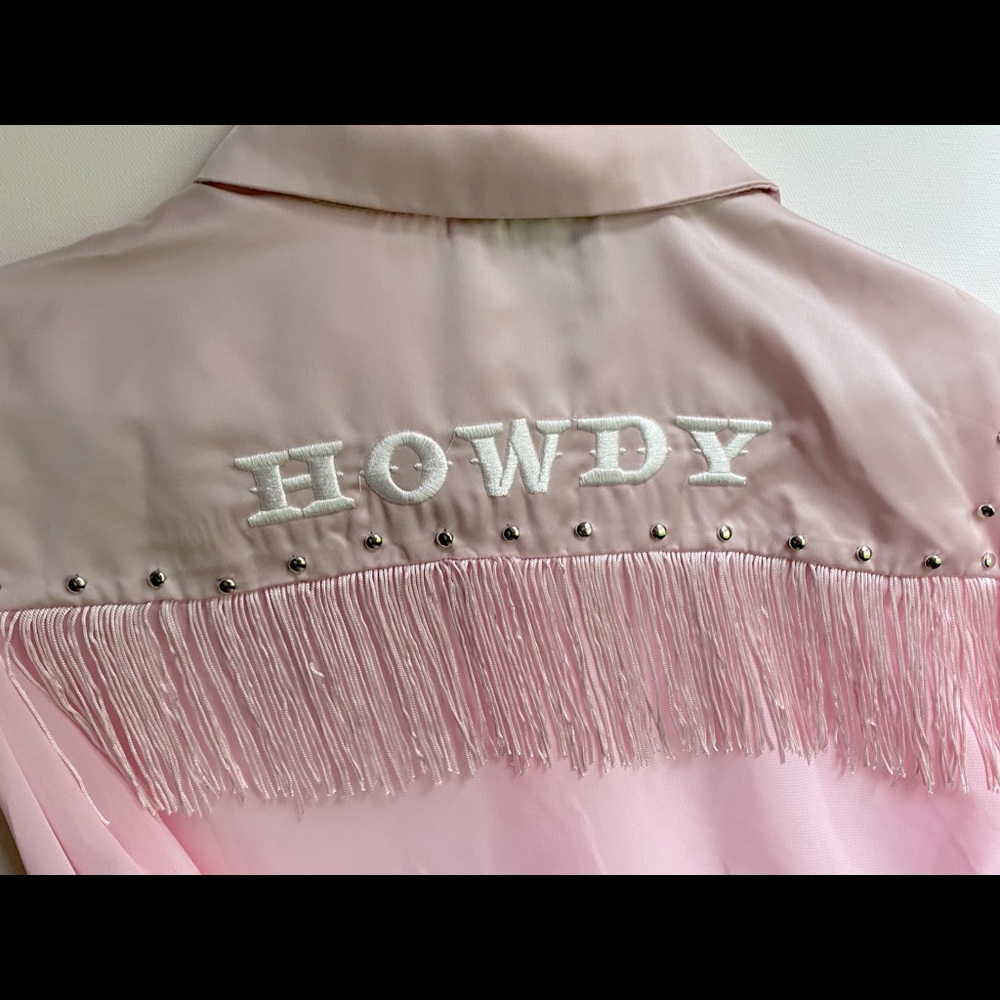 Valfre pink howdy fringe top